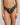 Model wears Lost Paradise Brazilian in BLACK PRINT. On body front view