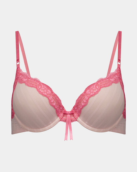 Alessandra Contour Bra in ICY PINK/PINK LEMONADE. Flat lay front view