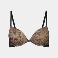 My Fit Jacquard Push Up Bra in BLACK. Flat lay front view