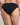 Model wears Coral High Cut Brief in BLACK. On body back view