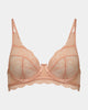 Shelly Underwire Bra in CORAL PINK. Flat lay front view