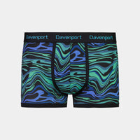 Bodyfit Mens Trunk in PSYCHEDELIC WAVE PRINT. Flat lay front view