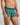 Model wears Retros Print Mens Trunk in RAIN FOREST GRID PRINT. On body side view
