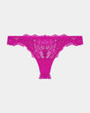My Fit Lace Thong in FANTASY FUCHSIA. Flat lay front view