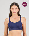 Model wears Bendon Breathe Contour Bra in MEDIEVAL/RAINFOREST. On body front view