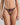 Model wears Niara Thong in BLACK/BEAUJOLAIS. On body front view