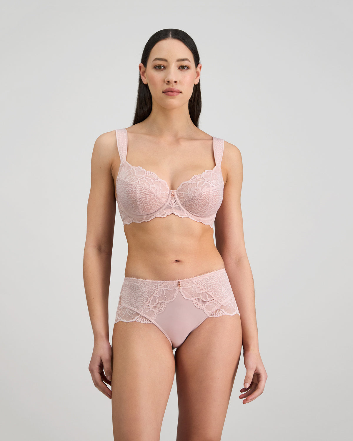 Midnight Express Underwire Bra in PALE LILAC. Flat lay back view