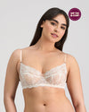 Model wears Sofia Underwire Bra in CAMEO. On body front view