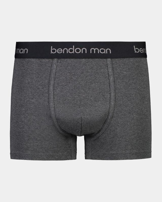 Cotton Classics Mens Trunk in GREY MARL. Flat lay front view