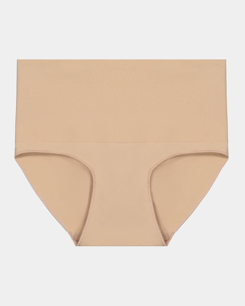 Bamboo Bodywear Full Brief in CARAMEL. Flat lay front view