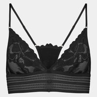 Captivate Me Bralette in BLACK. Flat lay front view