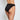 Model wears Lace Trim High Cut Brief in BLACK. On body side view