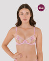 Model wears Niara Underwire Bra in SOFT SUMMER. On body front view