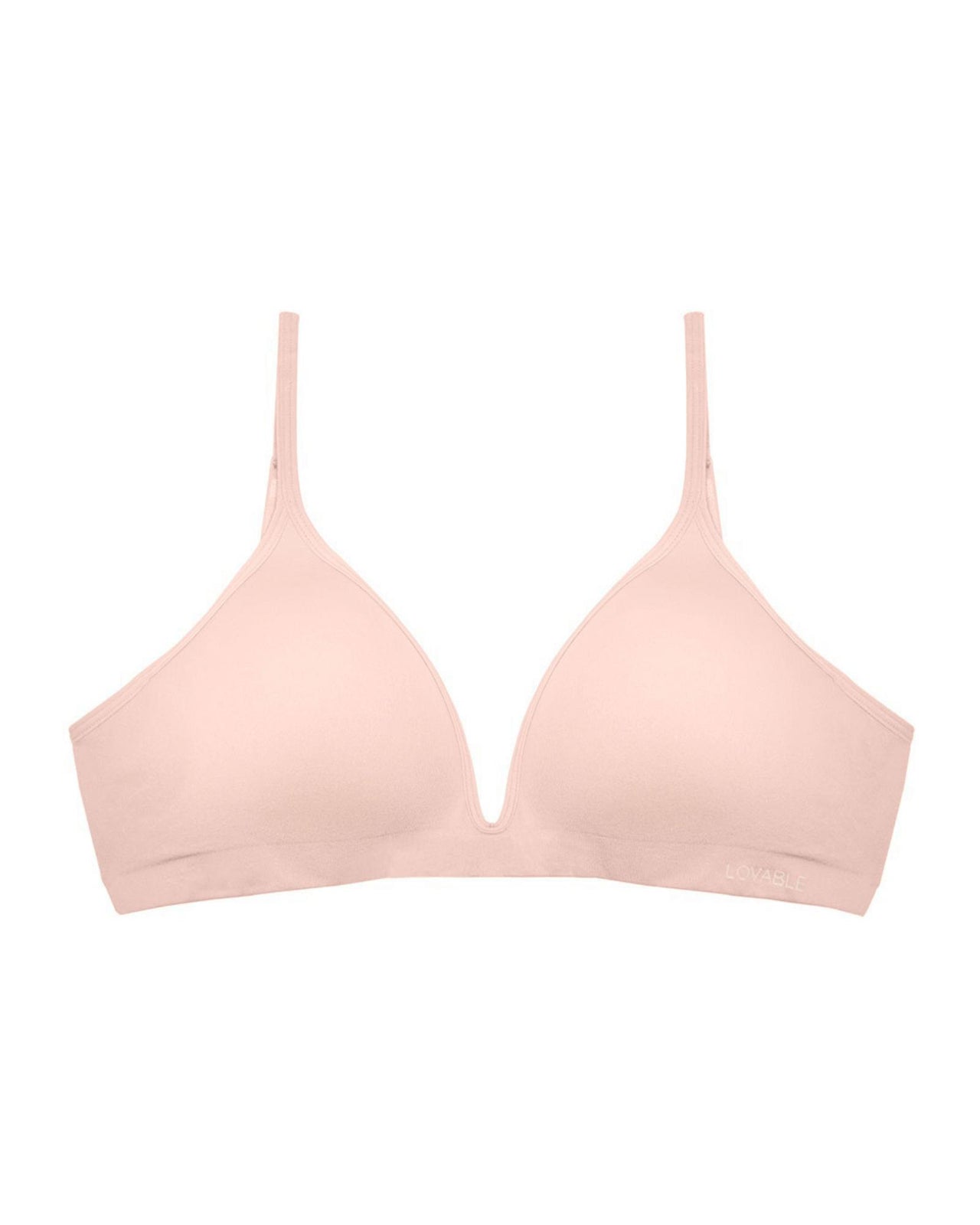 Simply Seamless Wire Free Bra in SILVER PINK. Flat lay front view