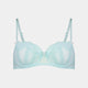 Giselle Contour Bra in BLUE LIGHT/WHITE. Flat lay front view