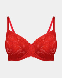 Alison Underwire Bra in SALSA. Flat lay front view