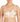 Model wears Rigid Soft Cup Wire Free Bra in HONEY BEIGE. On body front view