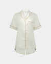 Holly Short PJ in IVORY. Flat lay front view