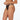 Model wears Fae Thong in BLACK. On body side view