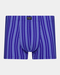 Cotton Stretch Mens Trunk in SURF THE WEB STRIPE. Flat lay front view
