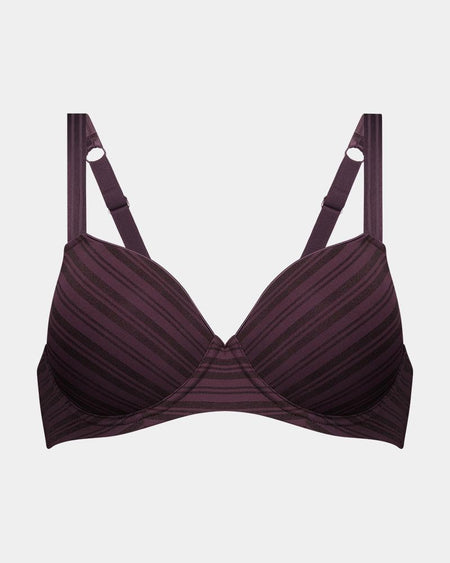 Rita Contour Bra in PLUM PERFECT. Flat lay front view