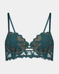 Margot Estelle Contour Long Line Bra in MEDITERRANEA. Flat lay front view