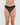 Model wears All Lacey Thong in BLACK. On body front view