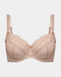 Farah Underwire Bra in LATTE. Flat lay front view