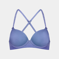 Bendon Body Contour Bra in COLONY BLUE. Flat lay back view