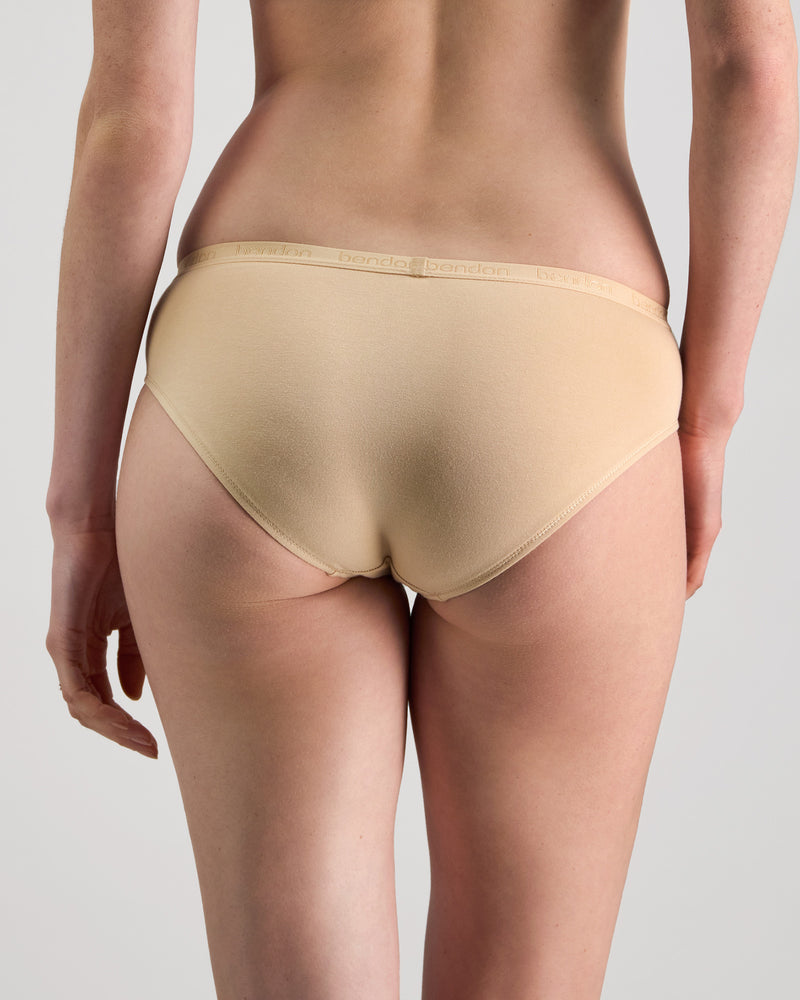 Model wears Body Cotton Bikini in NATURAL. On body back view