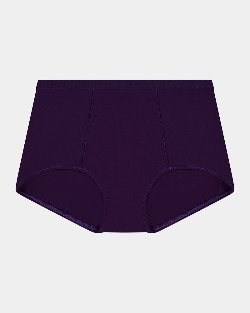 Body Cotton Full Brief in PURPLE VELVET. Flat lay front view