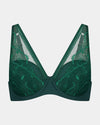 Effortless Lace Contour Bra in RAIN FOREST. Flat lay front view