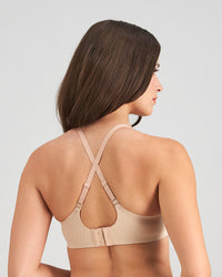 Comfit Collection Contour Bra in LATTE. Flat lay back view
