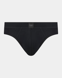 High Tech Cotton Mens Brief in BLACK. Flat lay front view