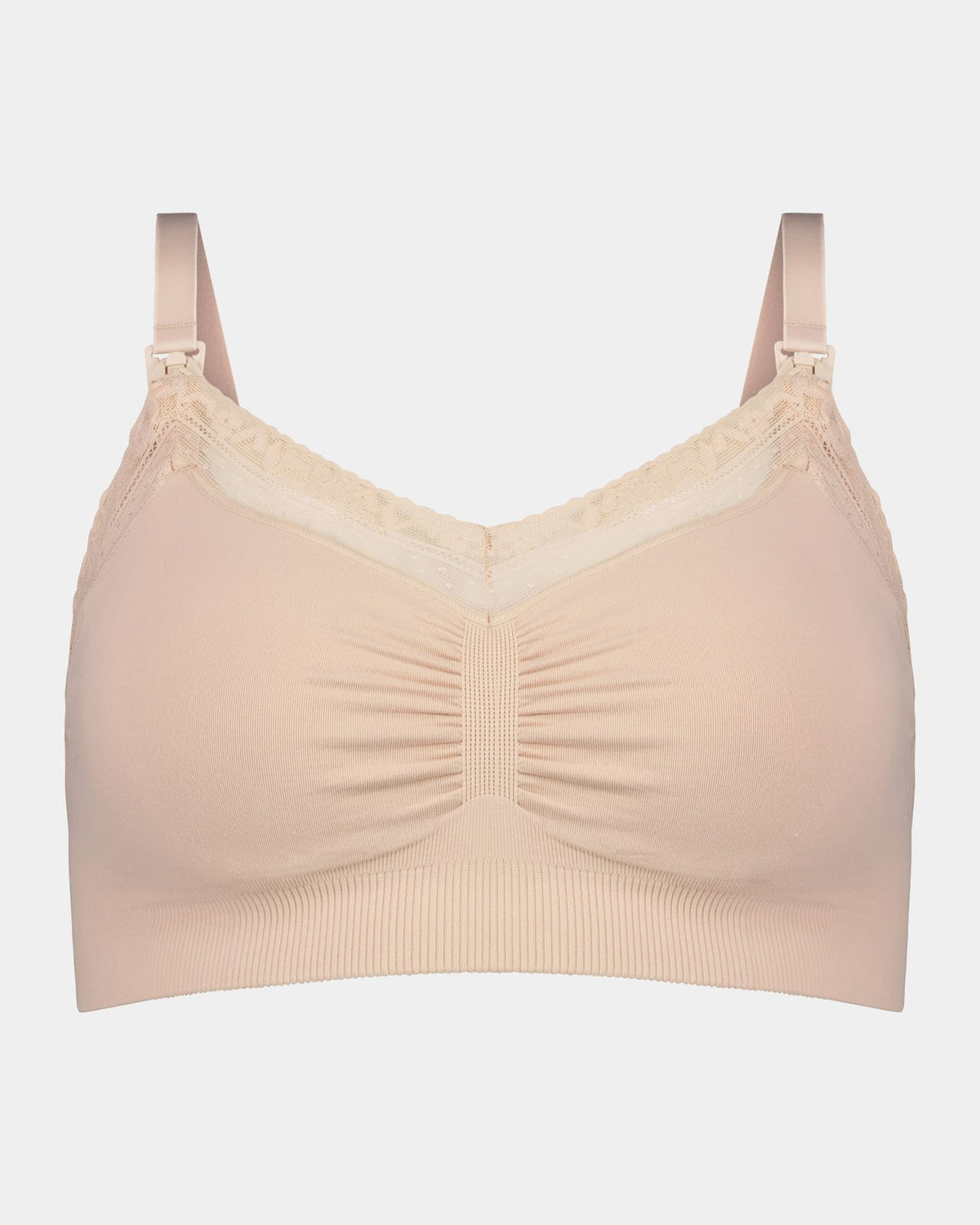 Bendon Nurture Maternity Bra in LATTE. Flat lay front view