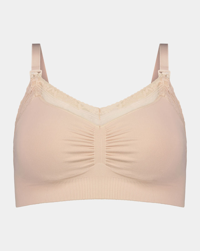 Bendon Nurture Maternity Bra in LATTE. Flat lay front view