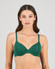 Model wears Comfit Collection Contour Bra in RAIN FOREST. On body front view