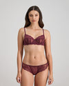 Sofia Underwire Bra in FIG. Flat lay back view