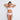 Model wears Tara Wire Free Bra in WHITE. On body front view