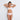 Model wears Tara Wire Free Bra in WHITE. On body front view