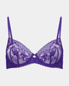 Lucie Underwire Bra in DEEP WISTERIA. Flat lay front view