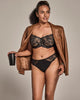 Aria Underwire Bra in BLACK. Feature shot