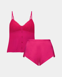 Cassie Cami & Short Set in JAZZY. Flat lay front view