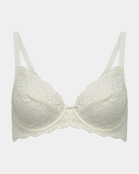 Baroque Underwire Bra in SUGAR. Flat lay front view
