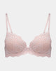 My Fit Lace Push Up Bra in FROSTED PINK. Flat lay front view