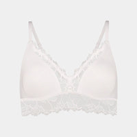 Sun Burst Bralette in WHITE. Flat lay front view