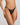 Model wears Midnight Magic Tanga in BLACK. On body side view