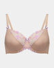 Cherish Underwire Bra in EVENING SAND. Flat lay front view