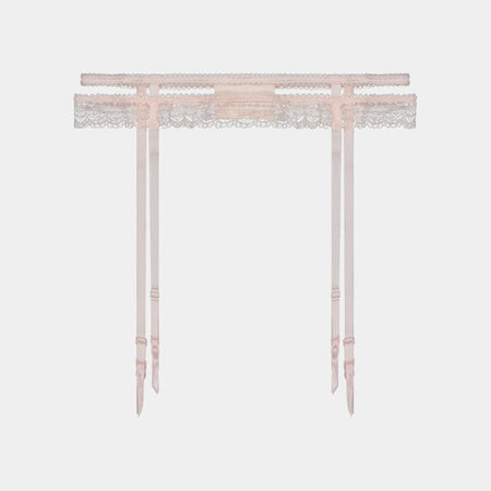 Gia Suspender in HEAVENLY PINK. Flat lay front view