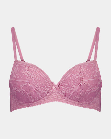 Annie Contour Bra in CASHMERE ROSE. Flat lay front view